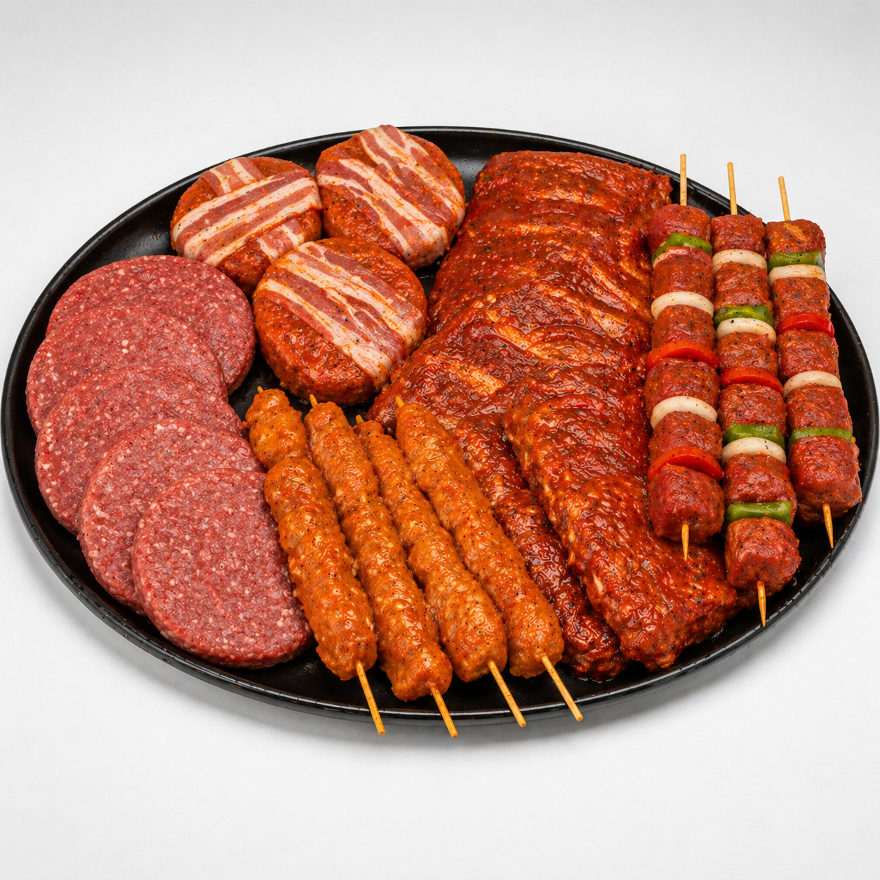 BBQ pakket ribs, sticks & burgers
